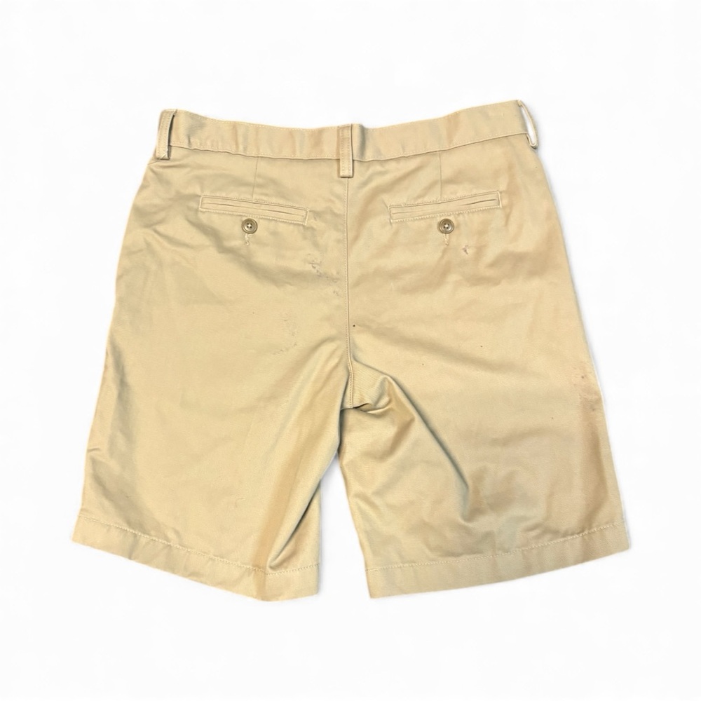 Lands End Boys khaki Beige Flat Front Shorts size 14 Husky - Picture 2 of 7